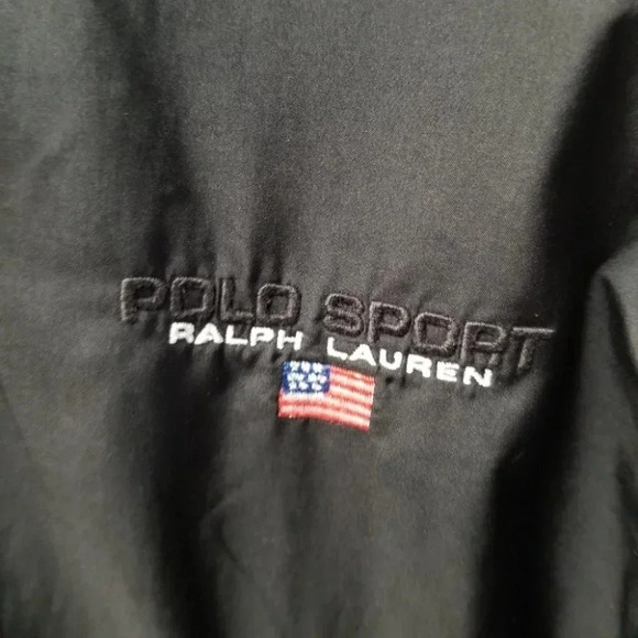 POLO Sport Ralph Lauren Black Light Weight Jacket Hood L - Picture 7 of 10